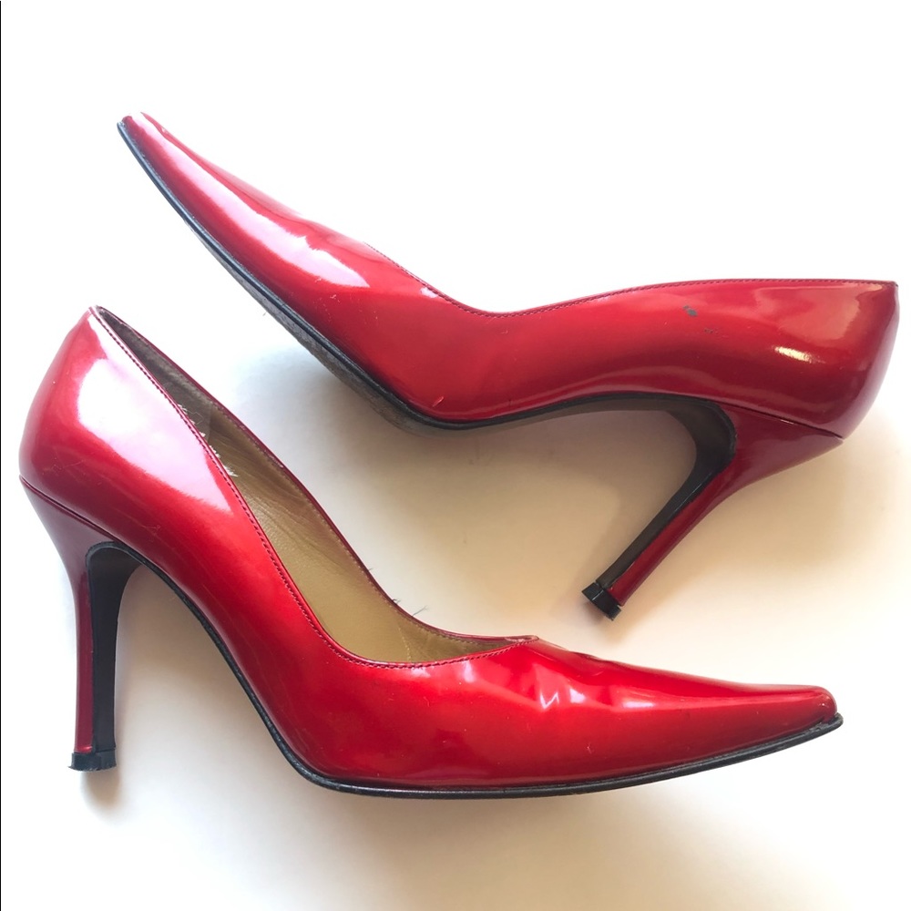 Y2K Stuart Weizmann Red Pointy Heels